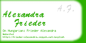 alexandra frieder business card